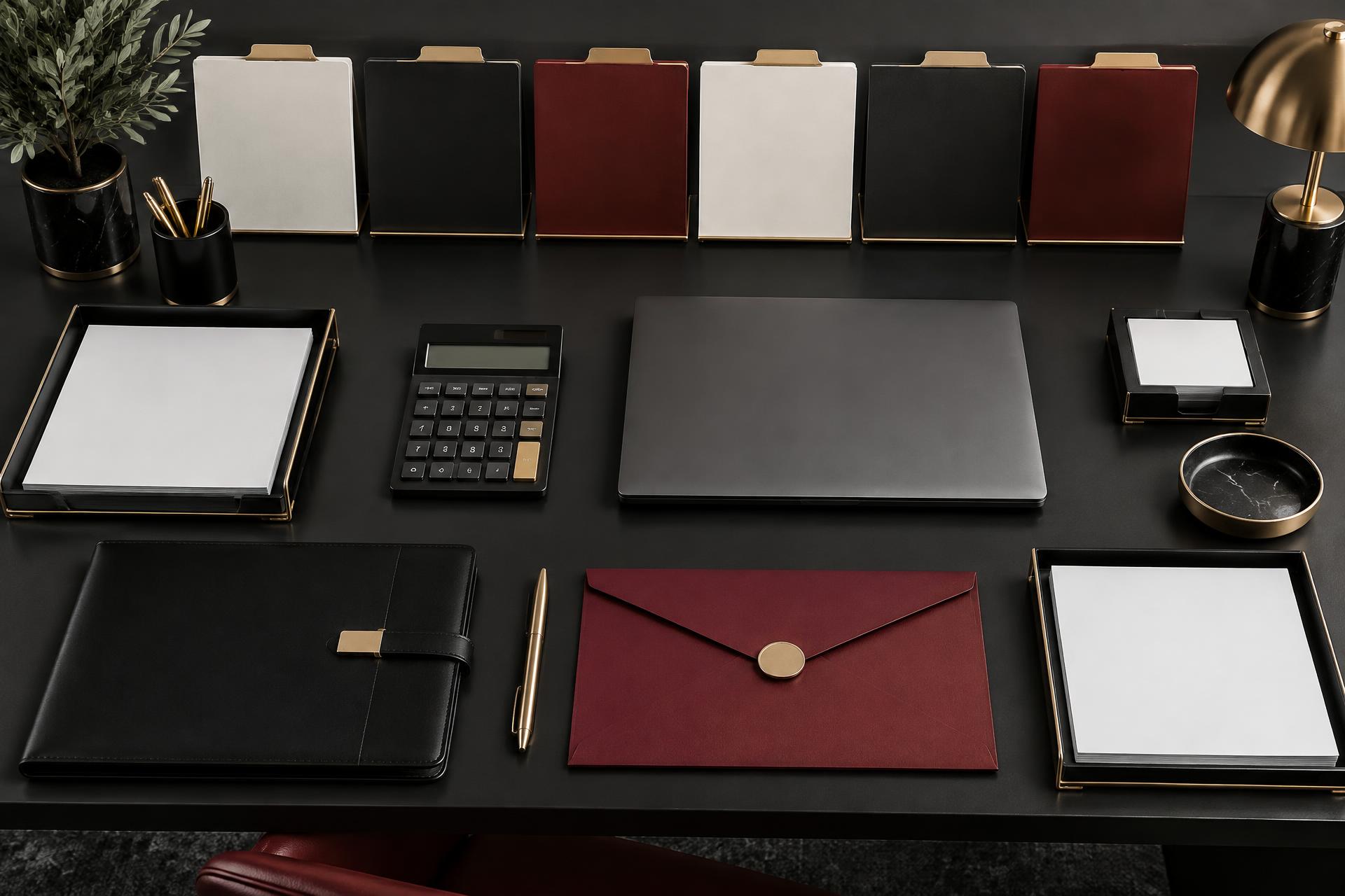 Six organized document folders arranged as a clear tax preparation workflow